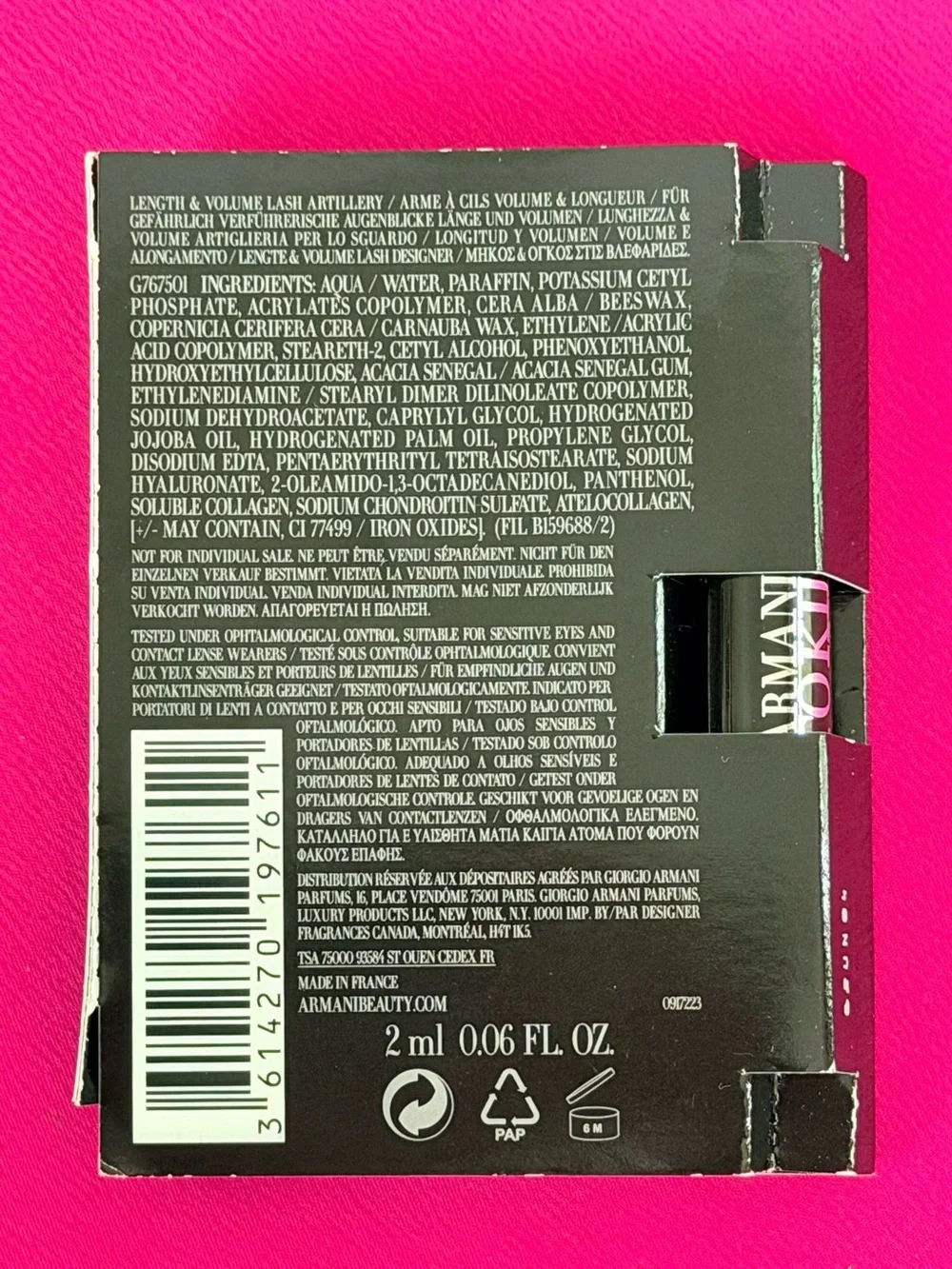Giorgio Armani Eyes To Kill Classico Mascara - Travel Size 2ml.          New!!!